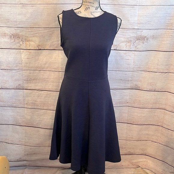 Boden Fit & Flare Dress Ribbed Sleeveless Navy Size 6 - Picture 1 of 9
